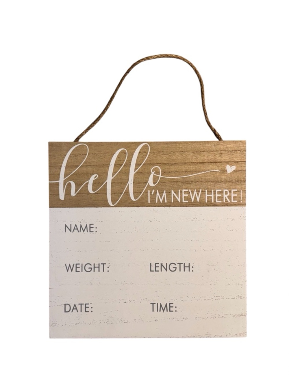 🚨BOGO FREE Hello I'm New Here Newborn Announcement Sign - Wooden